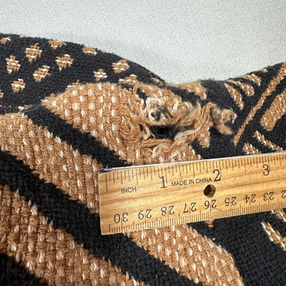 Vintage Painted Pony Southwestern Tapestry Knit Sweater Jacket Brown Black L